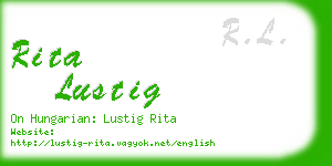 rita lustig business card